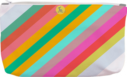 Portofel tip Pouch Handmade Original Mulewear Abstract Dungi Optimiste Optimistic Stripes Multicolor Big 38x23 cm 