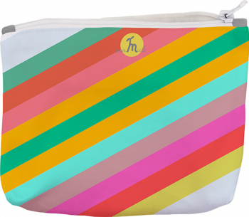 Portofel tip Pouch Handmade Original Mulewear Abstract Dungi Optimiste Optimistic Stripes Multicolor Medium 22x19 cm 