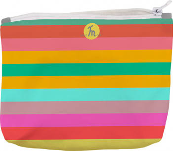Portofel tip Pouch Handmade Original Mulewear Abstract Dungi Orizontale Colorate Horizontally Colored Multicolor Medium 22x19 cm 