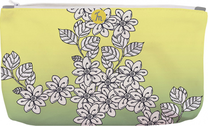 Portofel tip Pouch Handmade Original Mulewear Botanic Flori Albe White Blessing Multicolor Big 38x23 cm 