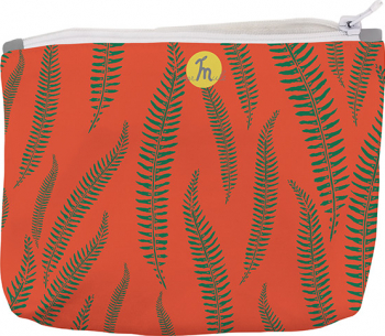 Portofel tip Pouch Handmade Original Mulewear Botanic Flori Ferigi Orange In-Fern-O Multicolor Medium 22x19 cm 