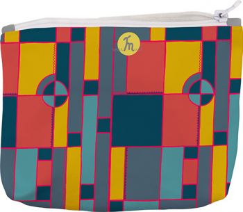 Portofel tip Pouch Handmade Original Mulewear Geometric Abstract Desen Color Copii Child Mumble Multicolor Medium 22x19 cm 