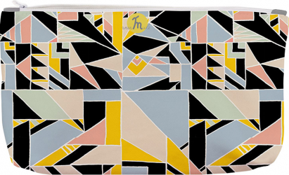 Portofel tip Pouch Handmade Original Mulewear Geometric Abstract Metri Patrati Square Meter Multicolor Big 38x23 cm 