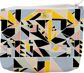 Portofel tip Pouch Handmade Original Mulewear Geometric Abstract Metri Patrati Square Meter Multicolor Medium 22x19 cm 