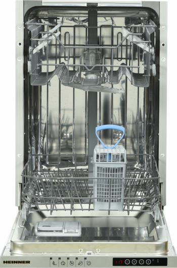 Masina de spalat vase incorporabila Heinner HDW-BI4505IE++ 10 seturi 5 programe Clasa A++ Display LED Aquastop 45 cm Argintiu 