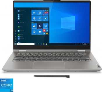 Ultrabook 2in1 Lenovo ThinkBook 14s Yoga ITL Intel Core (11th Gen) i5-1135G7 512GB SSD 8GB Iris XE FullHD Touch FPR Tas.ilum. Gri