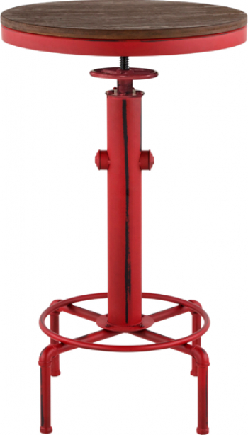 Masa bar RAKI OLD SCHOOL RED cu inaltime reglabila 56xh90-105cm