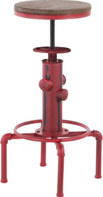 Scaun bar RAKI RETRO RED cu inaltime reglabila 33xh60-75cm 