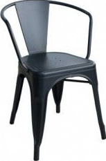 Scaun metalic RAKI ANTIQUE 48x51x74cm BLACK MATTE 