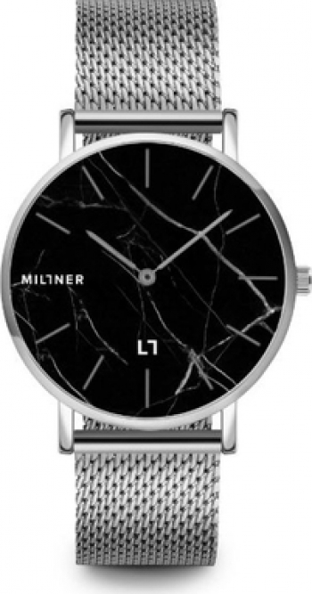Ceas De Dama Millner Camden Marble Negru - Argintiu 