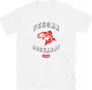 Tricou barbati personalizat Pescar Adevarat alb XL 