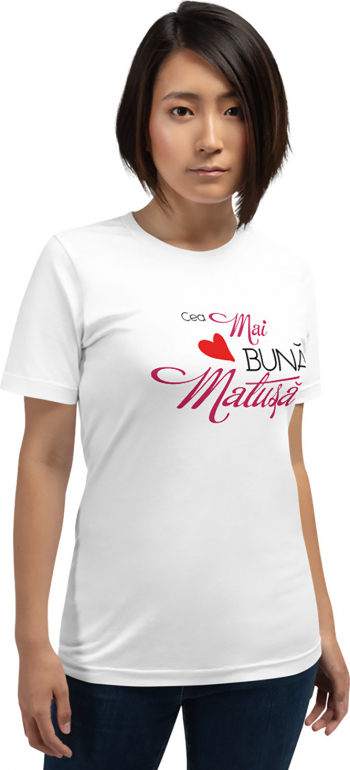 Tricou dama personalizat Cea mai buna matusa alb XS 