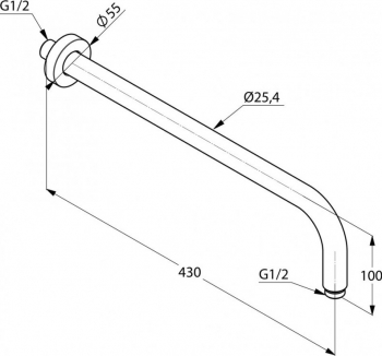 Brat fix pentru dus 40 cm 