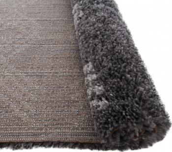 Covor living / dormitor polipropilena frize cu model dreptunghiular gri 80 x 150 cm