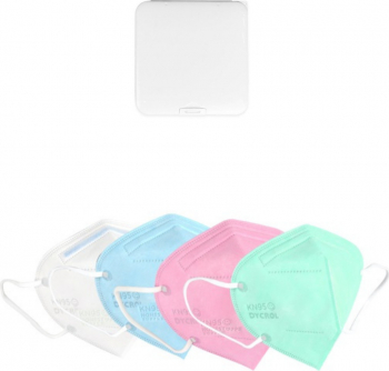 Masti de Protectie pentru copii KN95 8 Bucati 5-12 ani multicolor Plus 1 Buc Cutie Portabile Pentru Depozitare