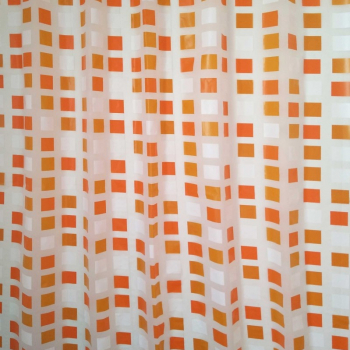 Perdea dus model geometric alb / portocaliu 180 x 200 cm 