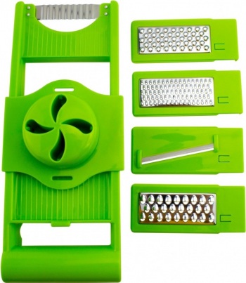 Razuitoare multifunctionala plastic + inox verde 31 x 14 cm 