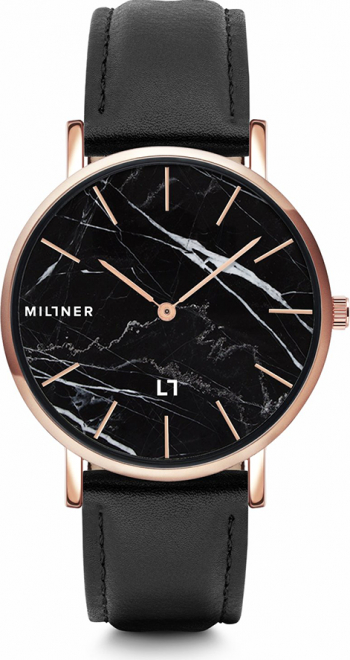 Ceas de dama Millner Camden Marble Negru-Roz 