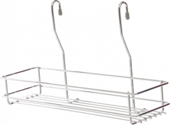 Suport bucatarie pentru recipiente condimente metal cromat 35 x 14 x 21.5 cm 