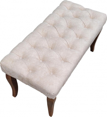 Canapea tip banca Crem tapitata cu stofa cadru lemn 90 cm x 45 cm x 45 cm