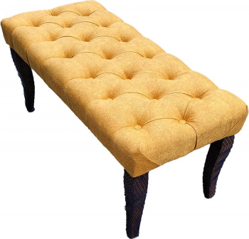 Canapea tip banca Mustar tapitata cu stofa cadru lemn 90 cm x 45 cm x 45 cm 