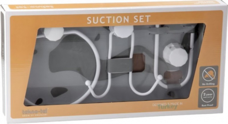 Set accesorii pentru baie alb 3 piese 