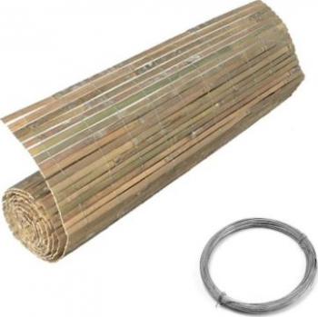 Gard/paravan din bambus natural 5x1.5 m + cadou sarma zincata 
