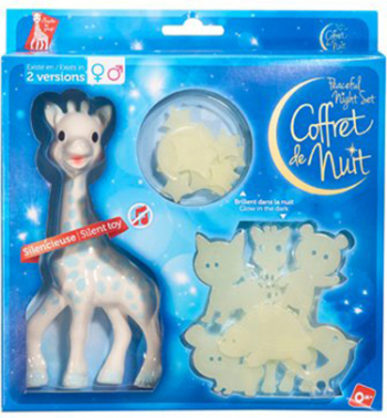 Girafa Sophie bleu in set pentru noapte Vulli 