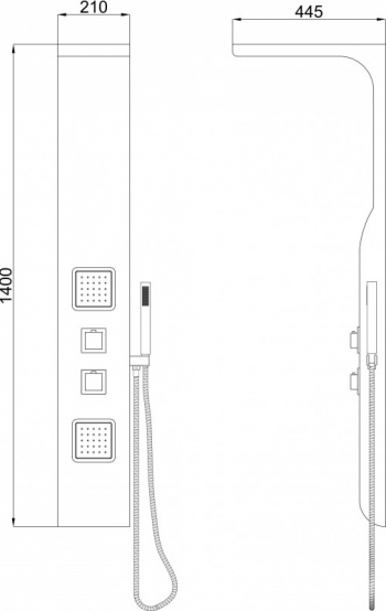 Panel de dus 140 x 21 cm 