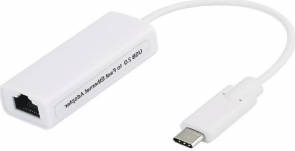 Adaptor LAN USB3.1 tip C tata la RJ45 retea mama alb