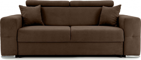 Canapea Fixa 2 locuri BELLAGIO cu tetiere 205x100x100 cm Maro 