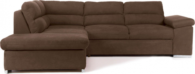 Coltar Extensibil ALONSO cu lada de depozitare variante stanga/dreapta 260x220x85 cm Dreapta Maro 