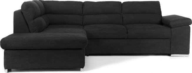Coltar Extensibil ALONSO cu lada de depozitare variante stanga/dreapta 260x220x85 cm Dreapta Negru 