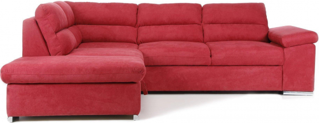 Coltar Extensibil ALONSO cu lada de depozitare variante stanga/dreapta 260x220x85 cm Dreapta Rosu 