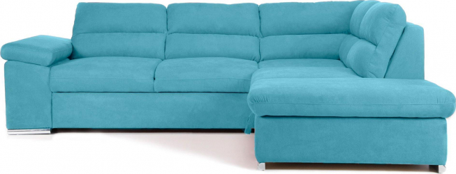 Coltar Extensibil ALONSO cu lada de depozitare variante stanga/dreapta 260x220x85 cm Stanga Turcoaz 