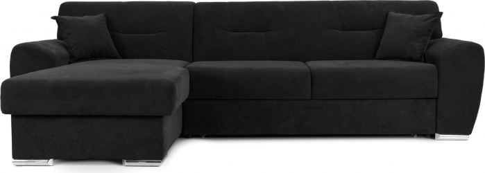 Coltar Extensibil ASTORIA cu lada de depozitare variante stanga/dreapta 280x170x85 cm Stanga Negru 