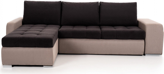 Coltar Extensibil CAROL cu lada de depozitare variante stanga/dreapta 280x170x95 cm Negru/Bej Stanga 