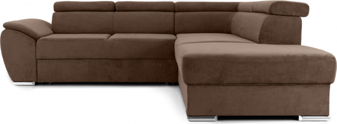 Coltar Extensibil CUBA cu tetiere variante stanga/dreapta 275x240x80 cm Dreapta Maro 