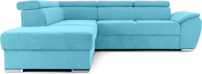 Coltar Extensibil CUBA cu tetiere variante stanga/dreapta 275x240x80 cm Stanga Turcoaz 