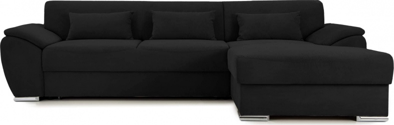 Coltar Extensibil PICASSO cu lada de depozitare variante stanga/dreapta 300x170x80 cm Dreapta Negru 