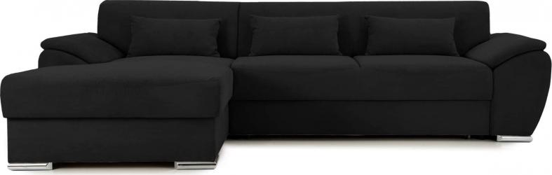 Coltar Extensibil PICASSO cu lada de depozitare variante stanga/dreapta 300x170x80 cm Stanga Negru 