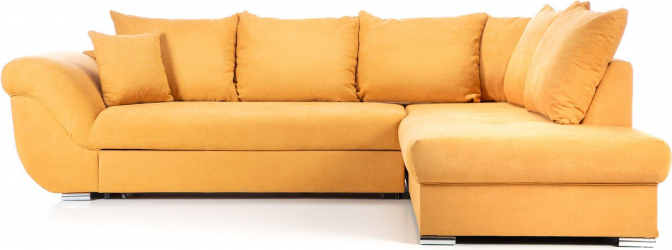 Coltar Extensibil SANTOS cu lada de depozitare variante stanga/dreapta 290x215x80 cm Dreapta Galben 