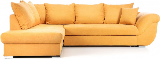 Coltar Extensibil SANTOS cu lada de depozitare variante stanga/dreapta 290x215x80 cm Stanga Galben 
