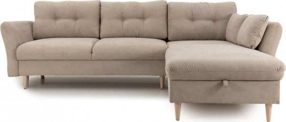 Coltar Extensibil STOCHOLM cu lada de depozitare variante stanga/dreapta 270x210x90 cm Dreapta Bej 