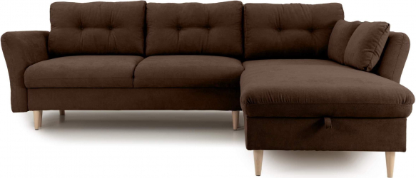 Coltar Extensibil STOCHOLM cu lada de depozitare variante stanga/dreapta 270x210x90 cm Dreapta Maro 