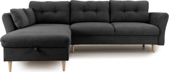 Coltar Extensibil STOCHOLM cu lada de depozitare variante stanga/dreapta 270x210x90 cm Stanga Gri 