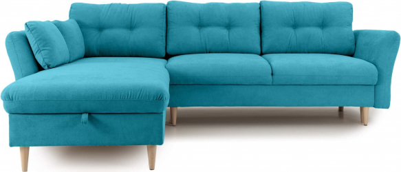 Coltar Extensibil STOCHOLM cu lada de depozitare variante stanga/dreapta 270x210x90 cm Stanga Turcoaz 
