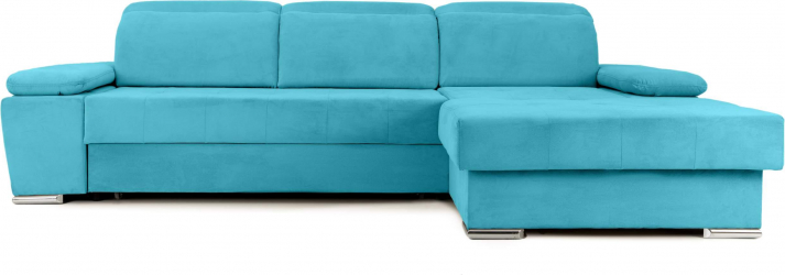 Coltar Extensibil TRENDY cu lada de depozitare cu tetiere variante stanga/dreapta 300x180x110 cm Dreapta Turcoaz 