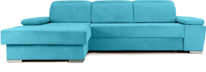 Coltar Extensibil TRENDY cu lada de depozitare cu tetiere variante stanga/dreapta 300x180x110 cm Stanga Turcoaz 
