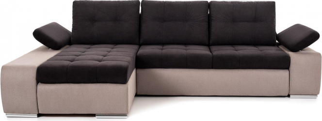 Coltar Extensibil VENETIA cu lada de depozitare variante stanga/dreapta 290x170x80 cm Stanga Negru/Bej 
